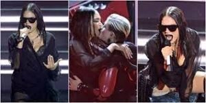 Elodie scatenata: look aggressivo, trasparenze sexy e bacio con Big Mama a Sanremo Emozionente performance rock di Elodie che canta American woman di Lenny Kravitz art a cura di NotiCaMania